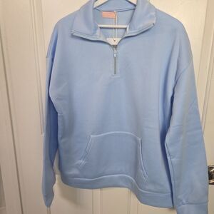 Sky Blue Men's Zip-Up Sweater